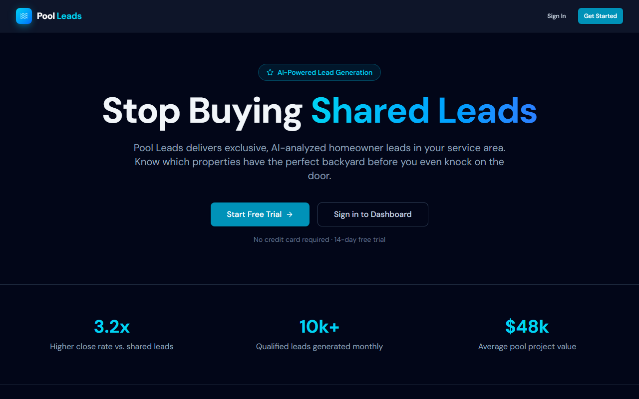 Screenshot of 🍪 Pool Leads