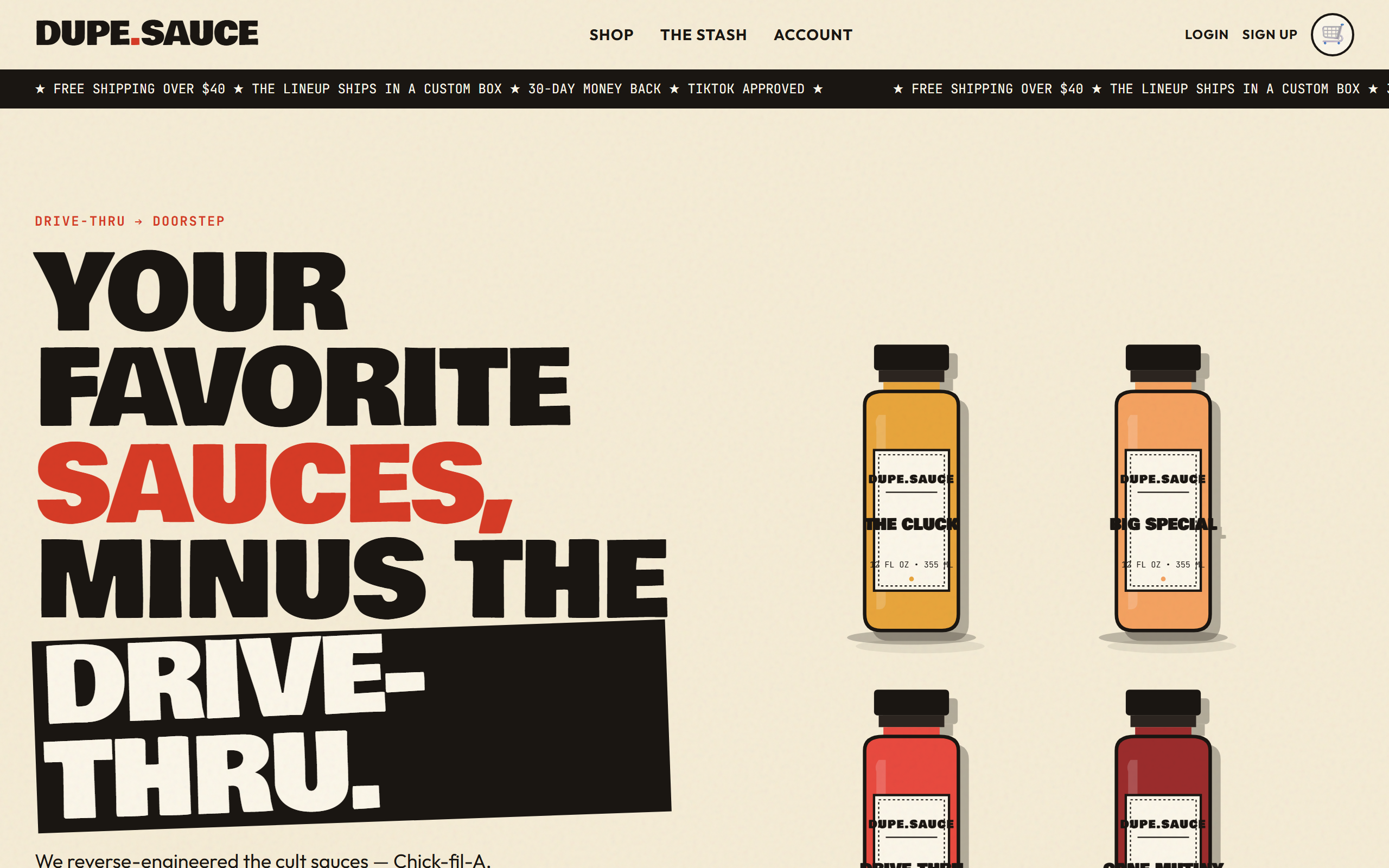 Screenshot of Sauce Dupes